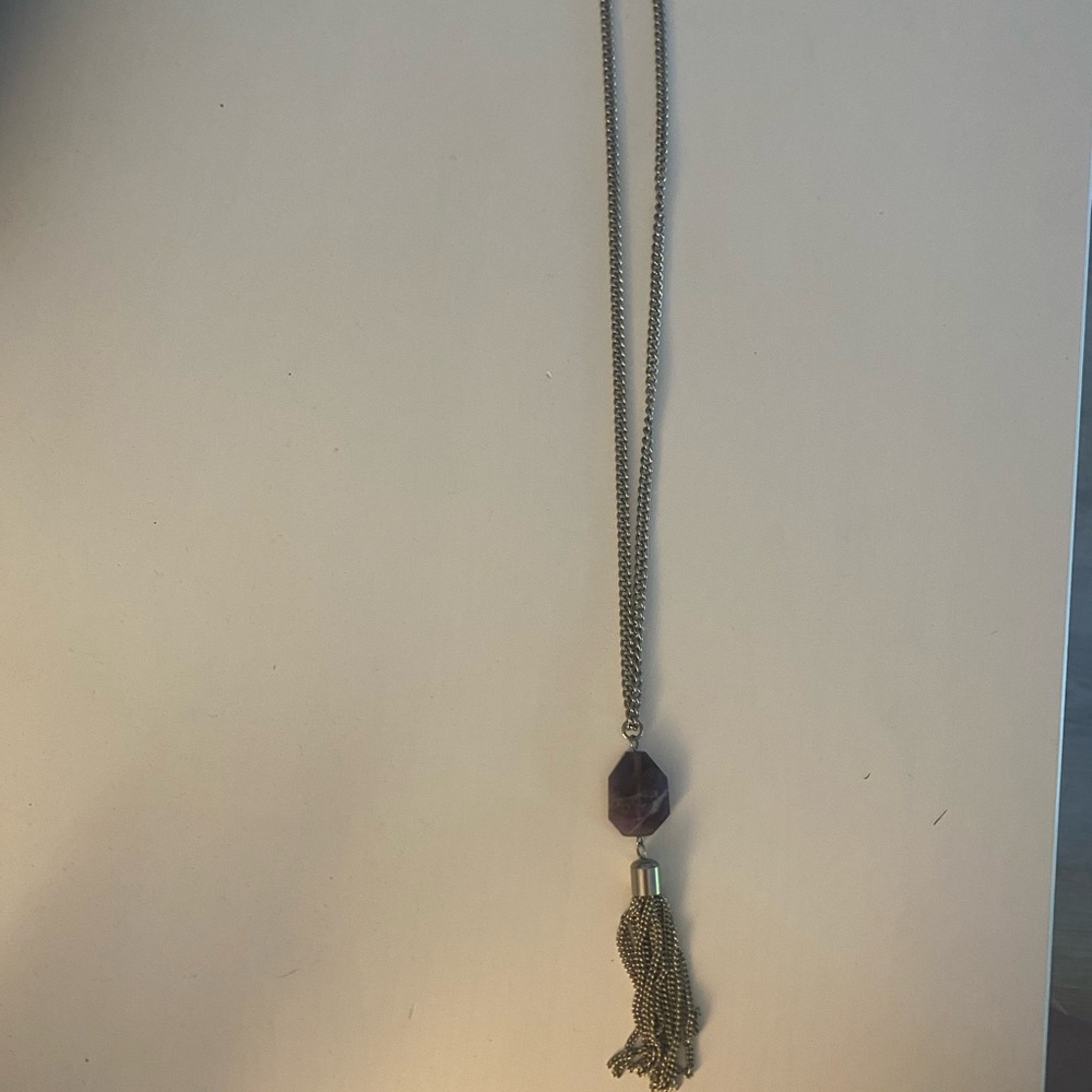 Purple Tassel Long Necklace